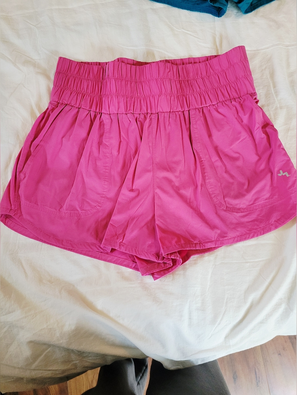 Joy Lab Shorts High Waisted Size Medium-2 Pairs Pink Teal - Picture 2 of 9